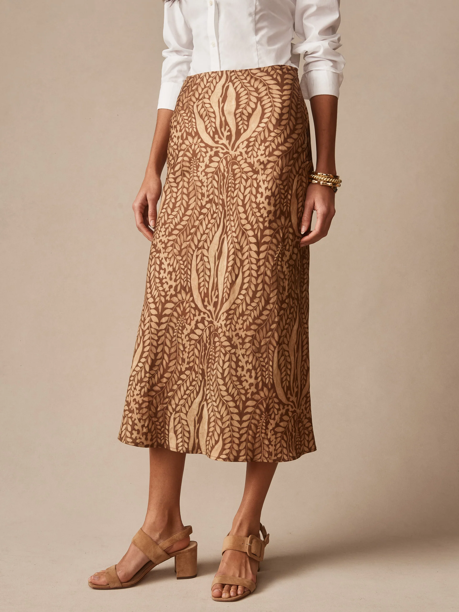 Adelyn Skirt in Coral Current Bias - Image 3
