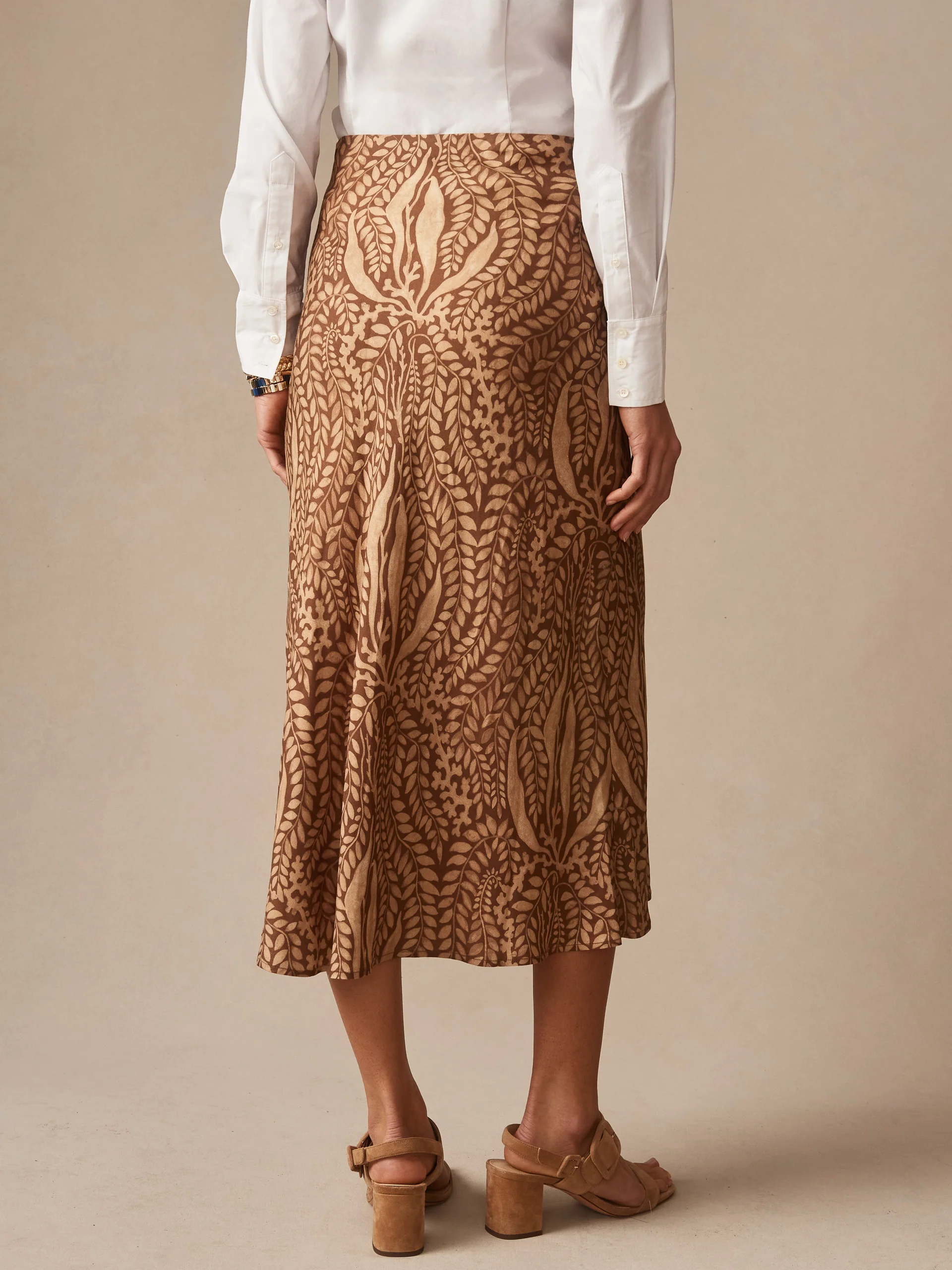 Adelyn Skirt in Coral Current Bias - Image 4
