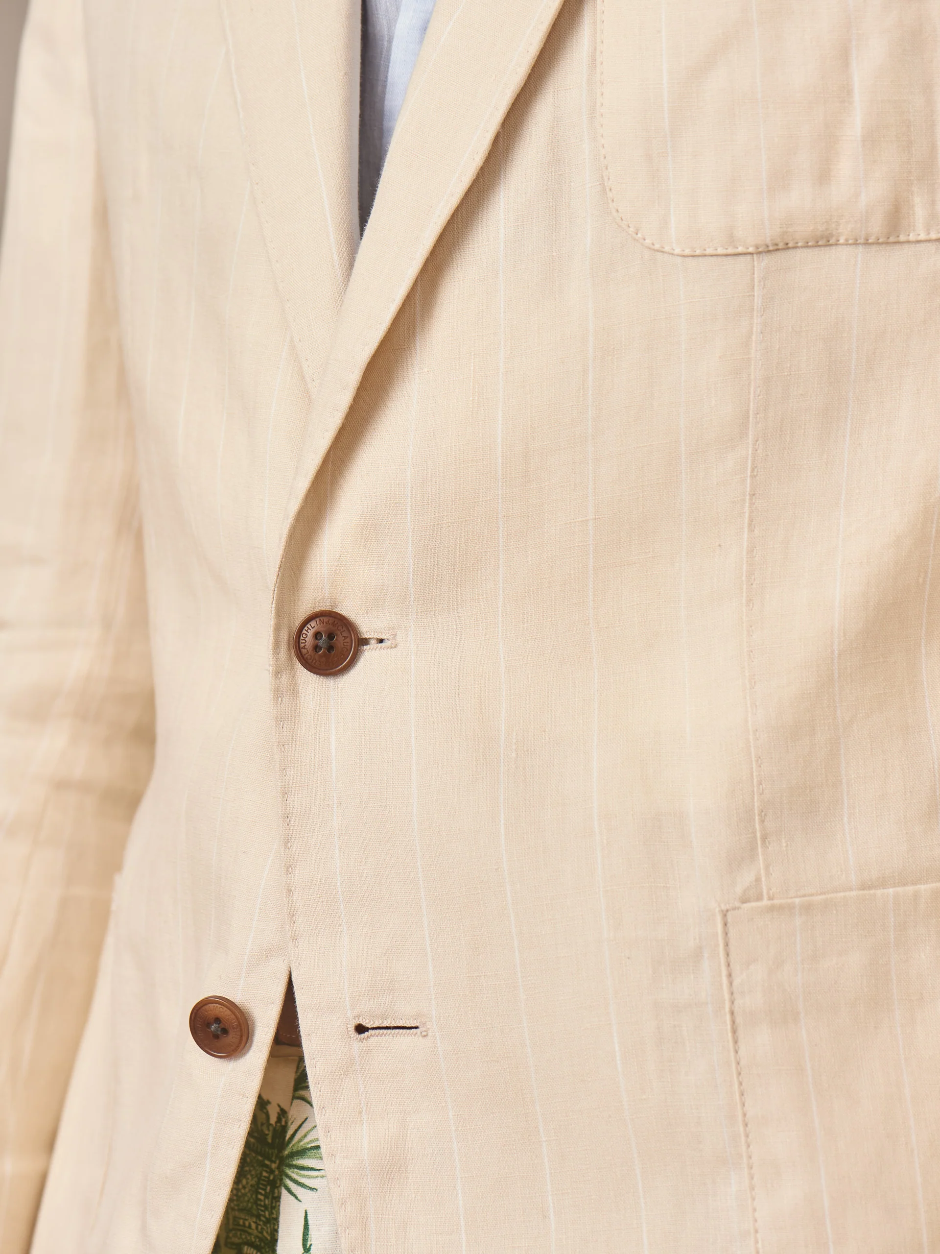 Brera Linen Sport Coat in Pinstripe - Image 3
