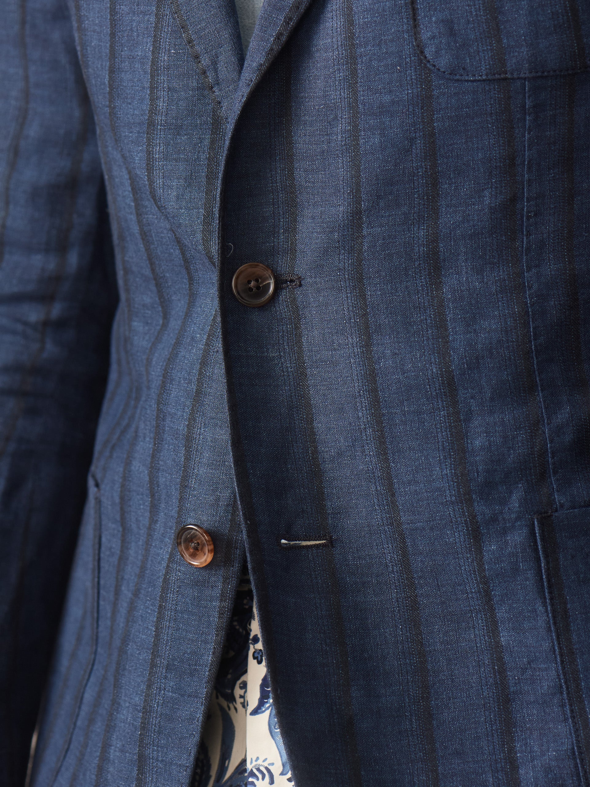 Brera Linen Silk Sport Coat in Stripe - Image 3