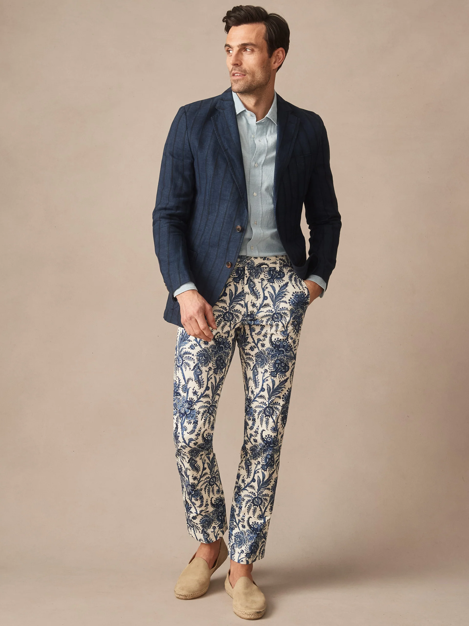 Brera Linen Silk Sport Coat in Stripe - Image 4
