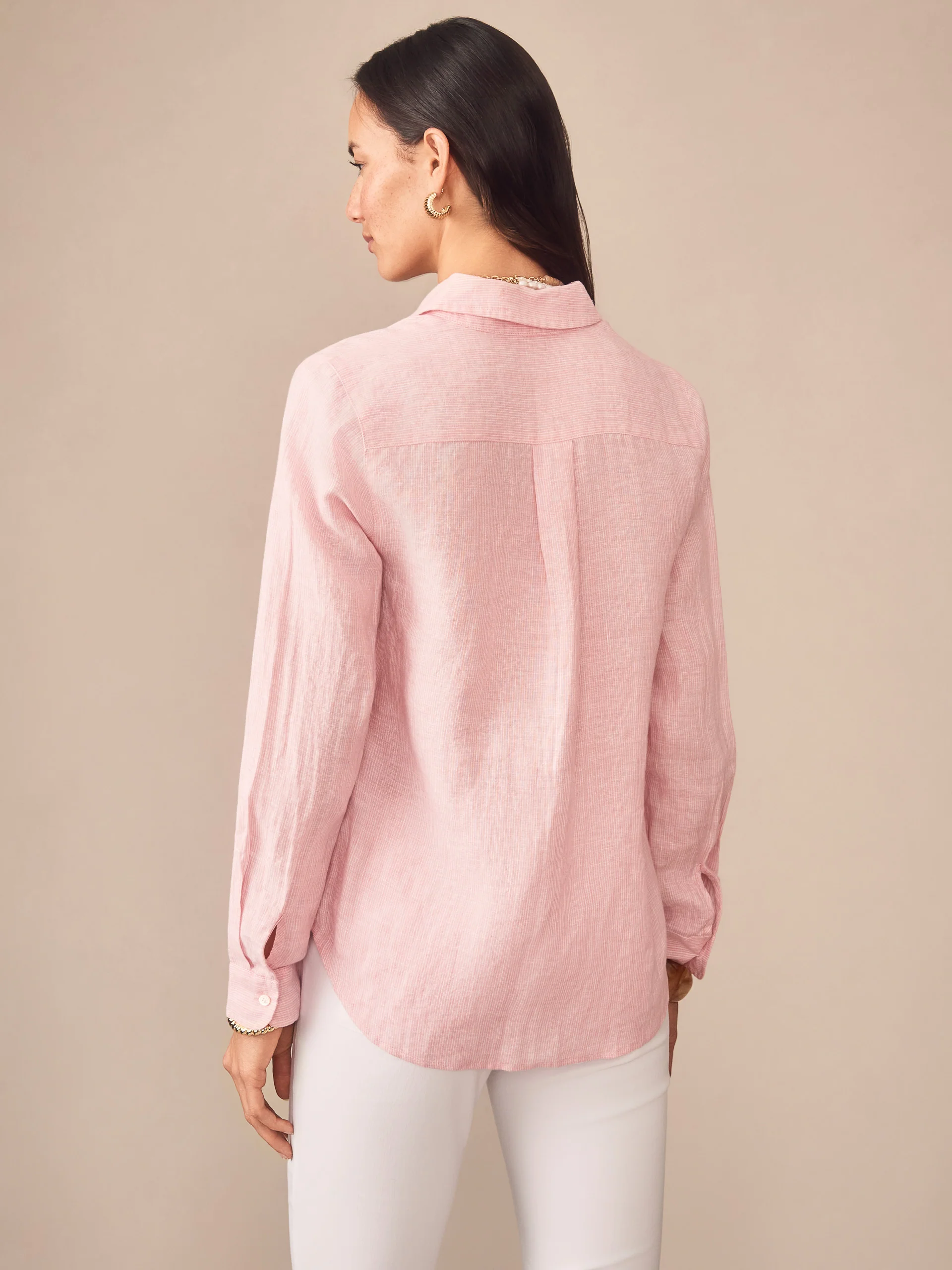 Britt Linen Shirt in Stripe - Image 3