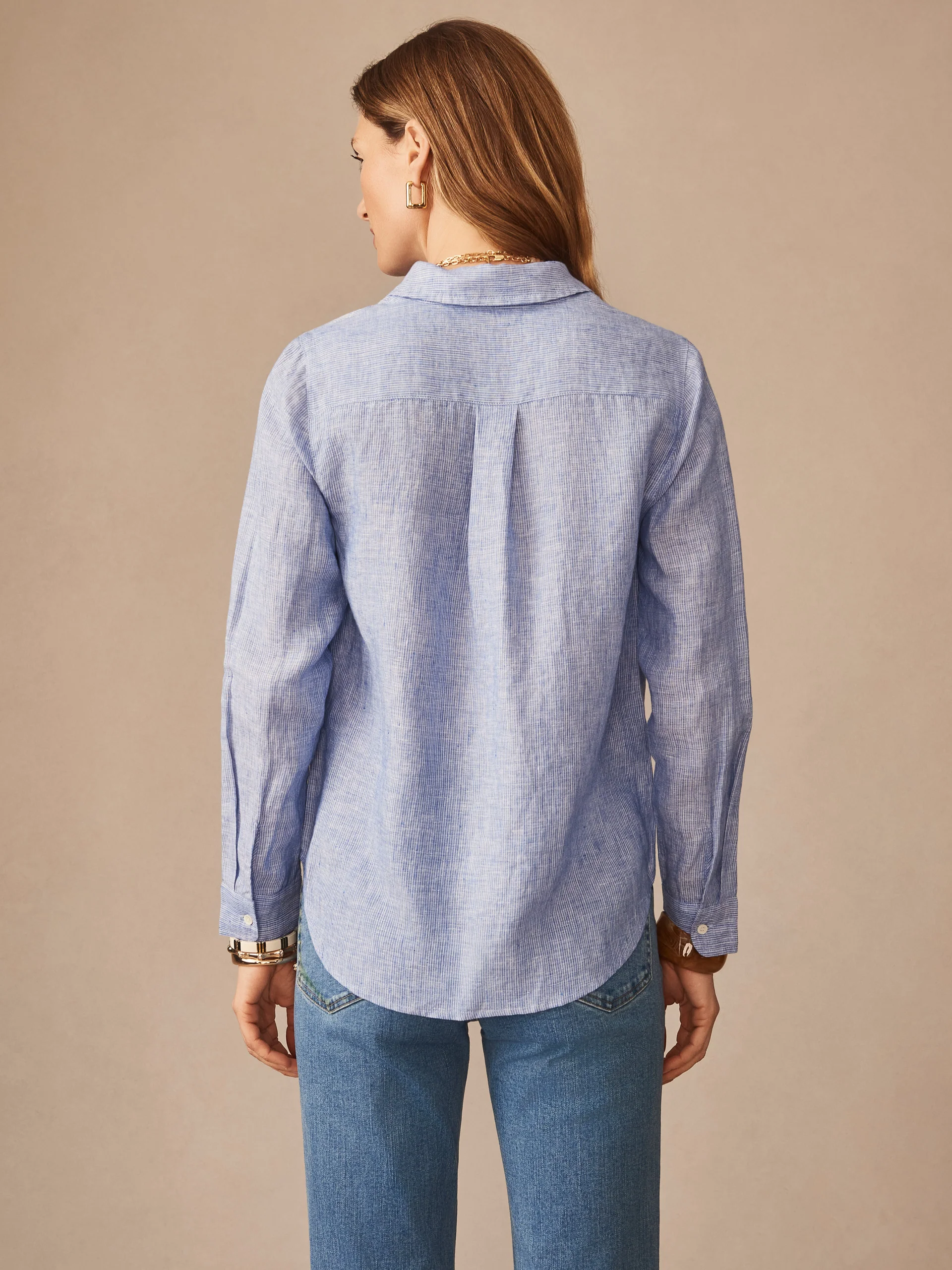 Britt Linen Shirt in Stripe - Image 4