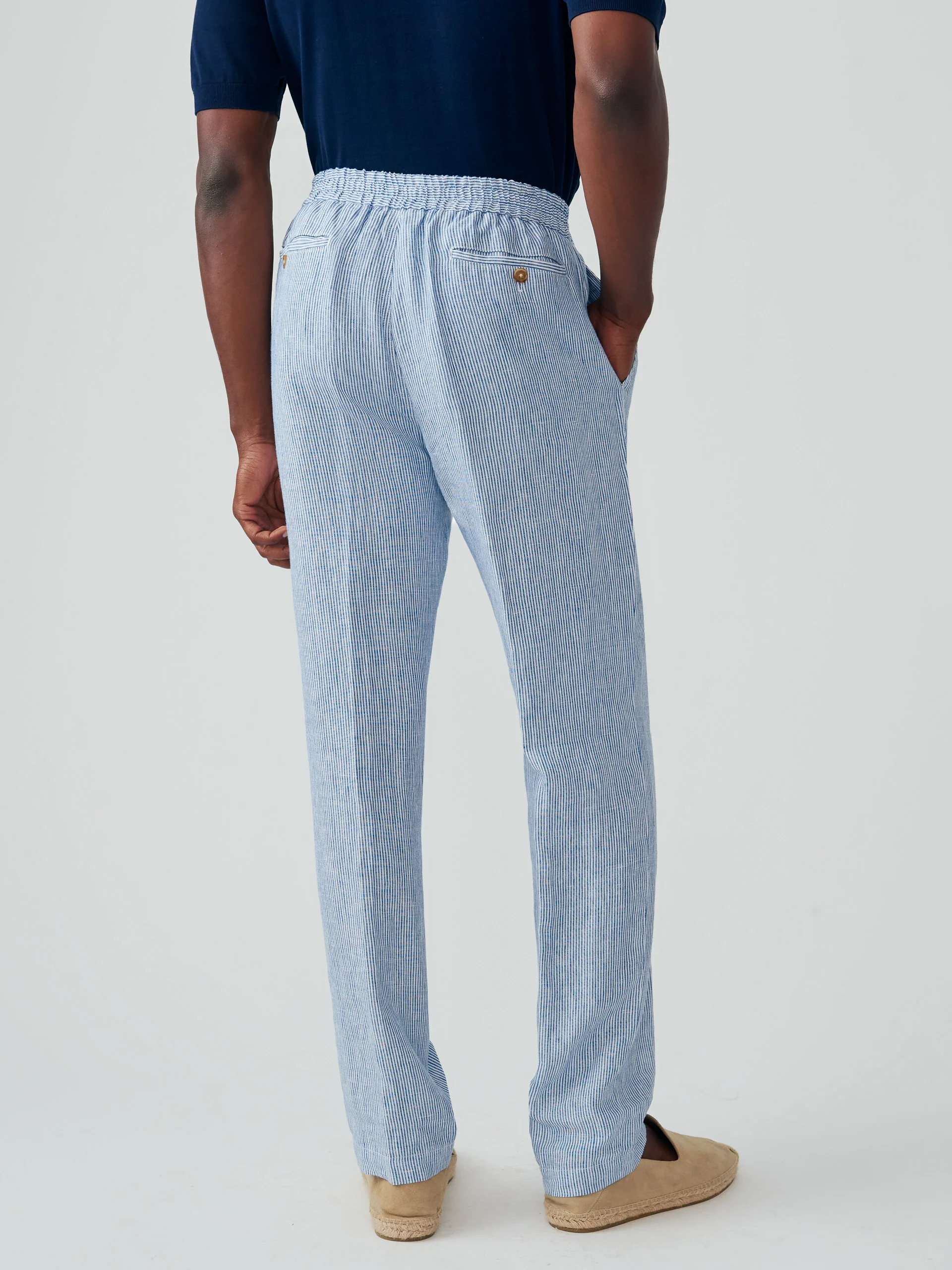 Callistair Linen Pants in Hairline Stripe - Image 5