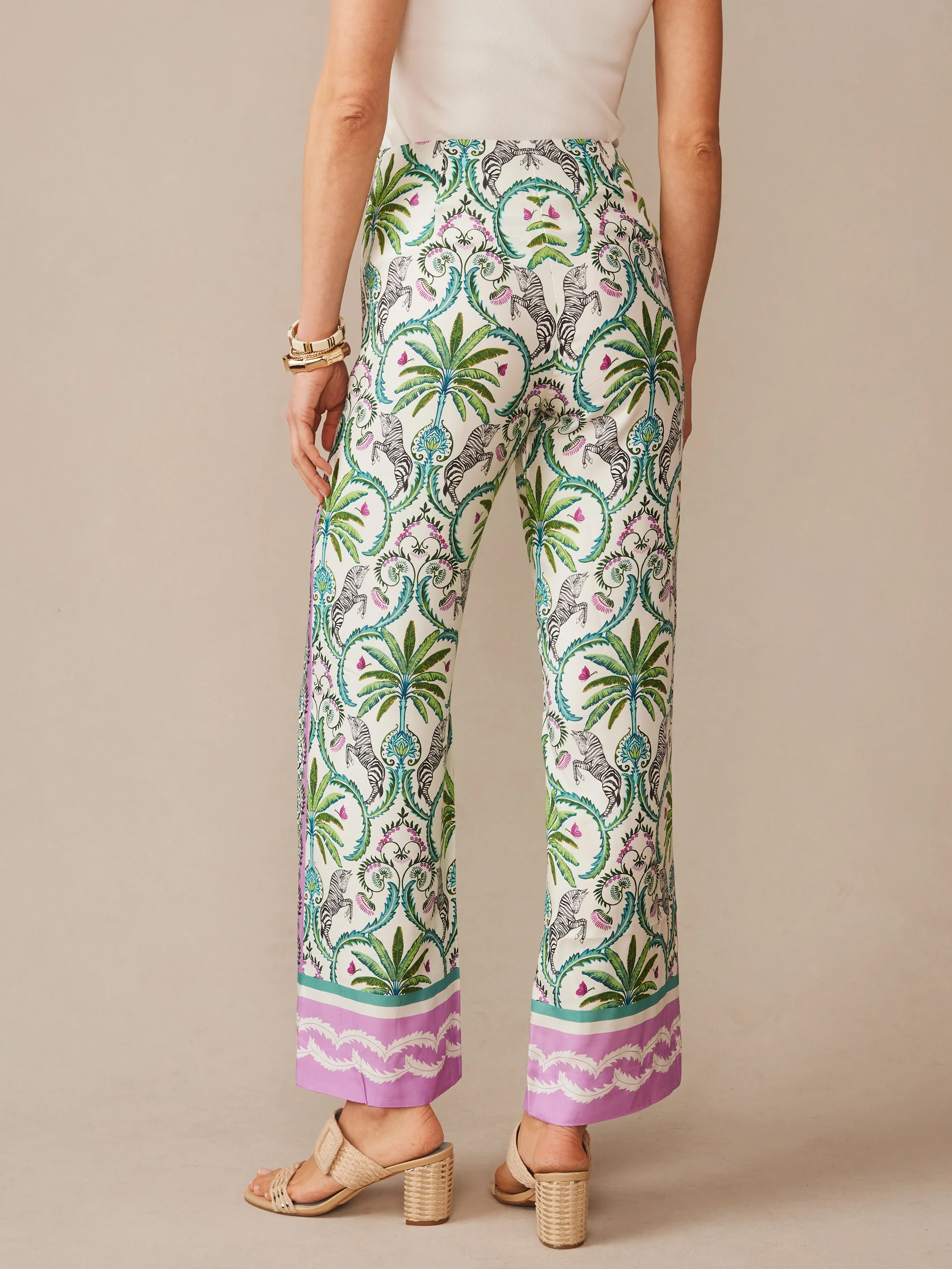 Carter Silk Blend Pants in Zebra Isle Edge - Image 3