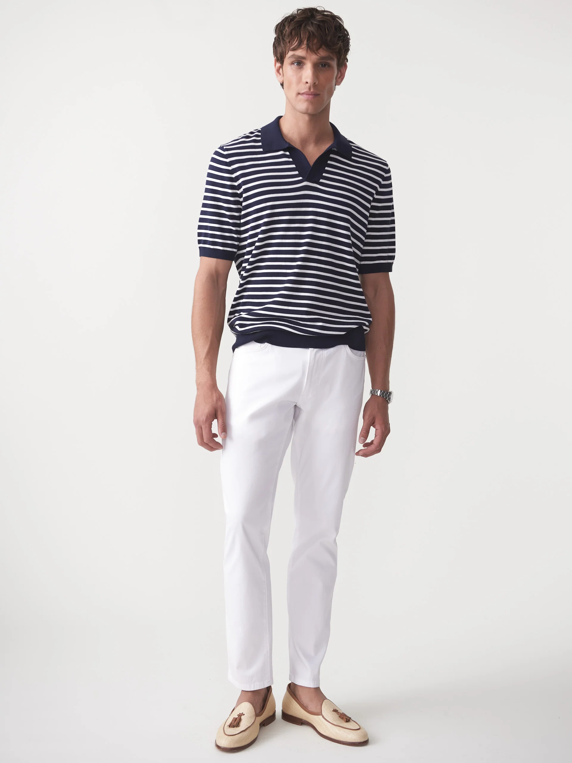 Amalfi Short Sleeve Polo in Stripe - Image 3