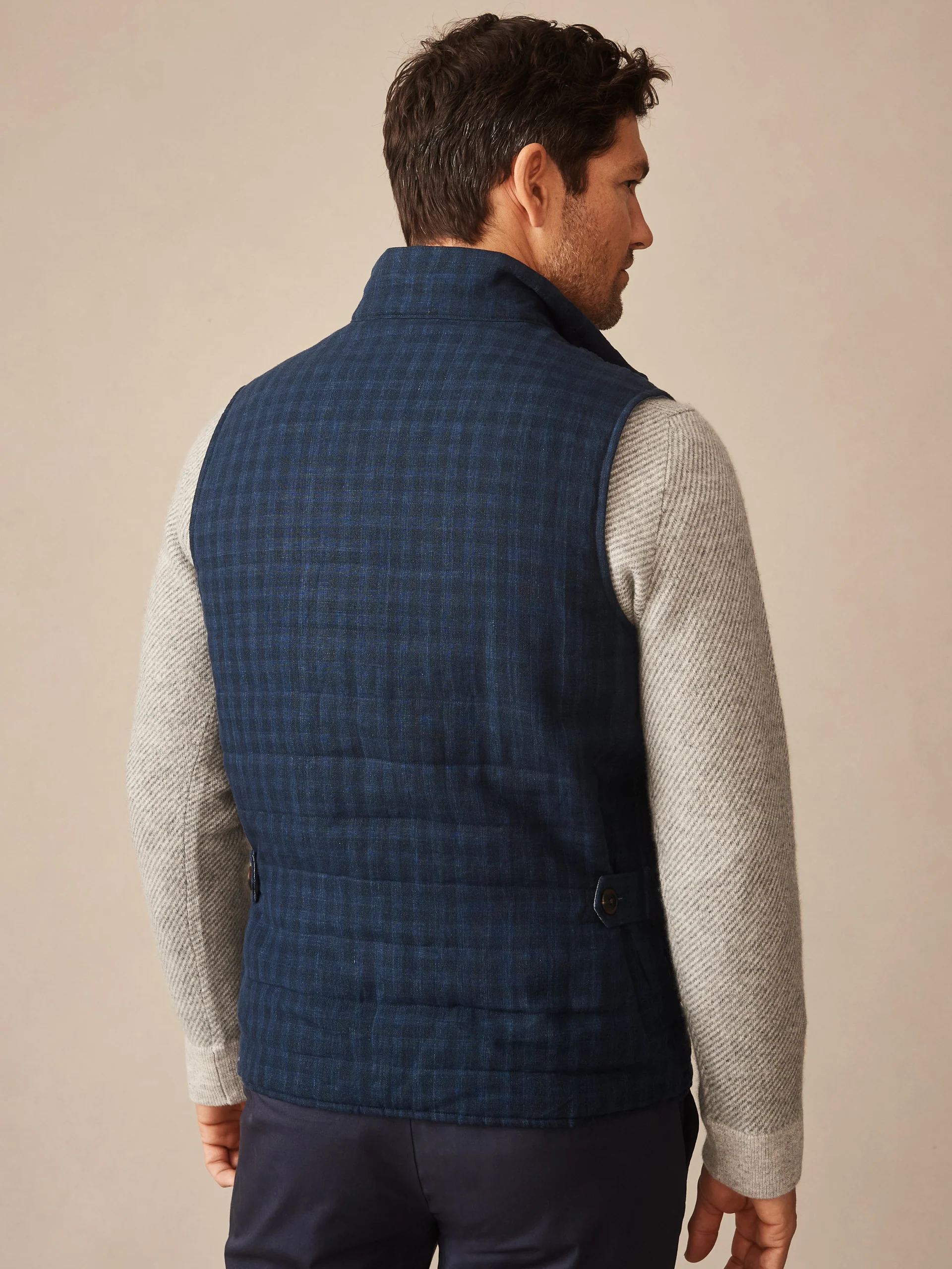 Game Quilted Vest in Shadow Plaid - Image 5