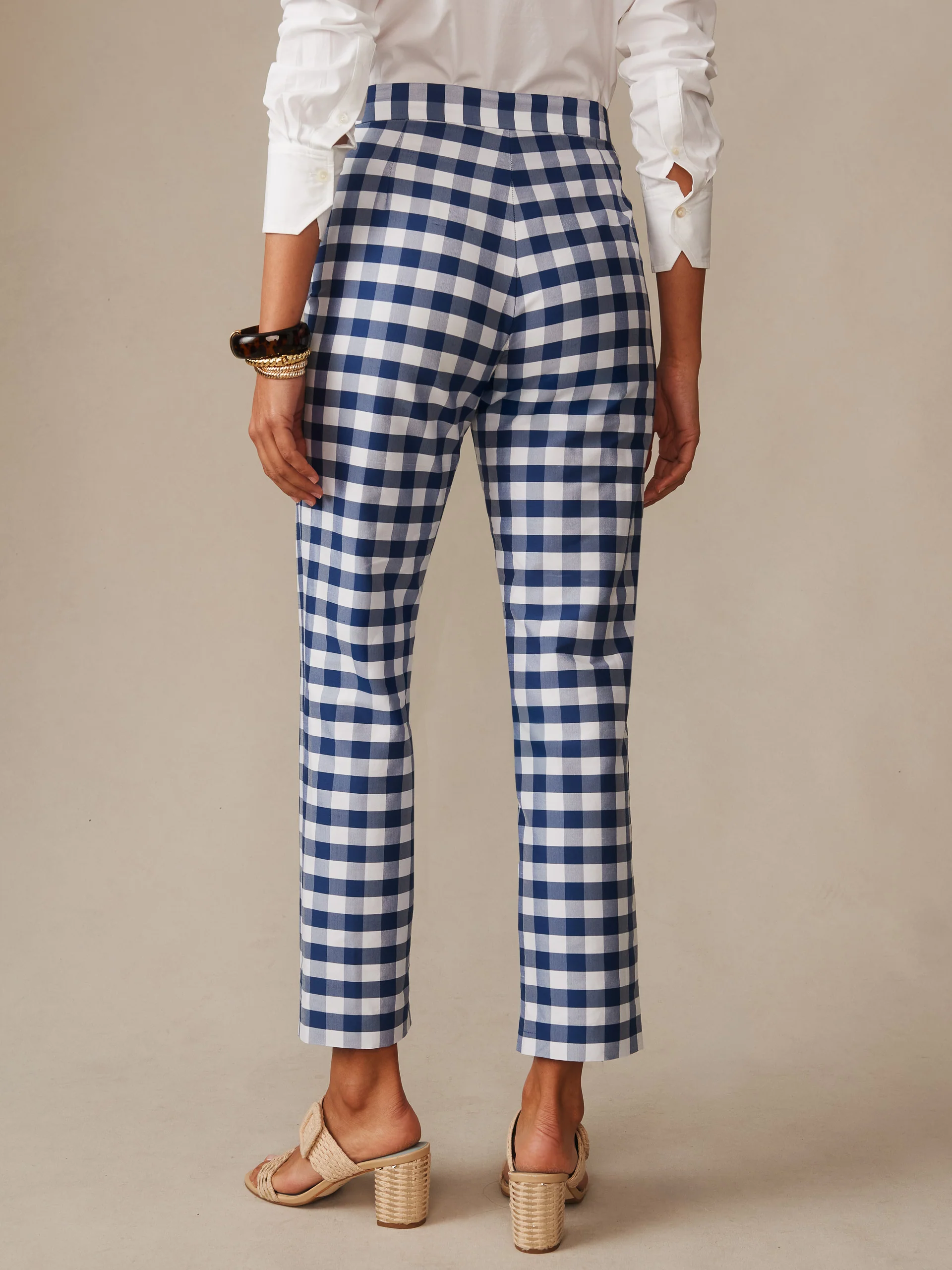 Millbrook Silk Blend Pants in Gingham - Image 4