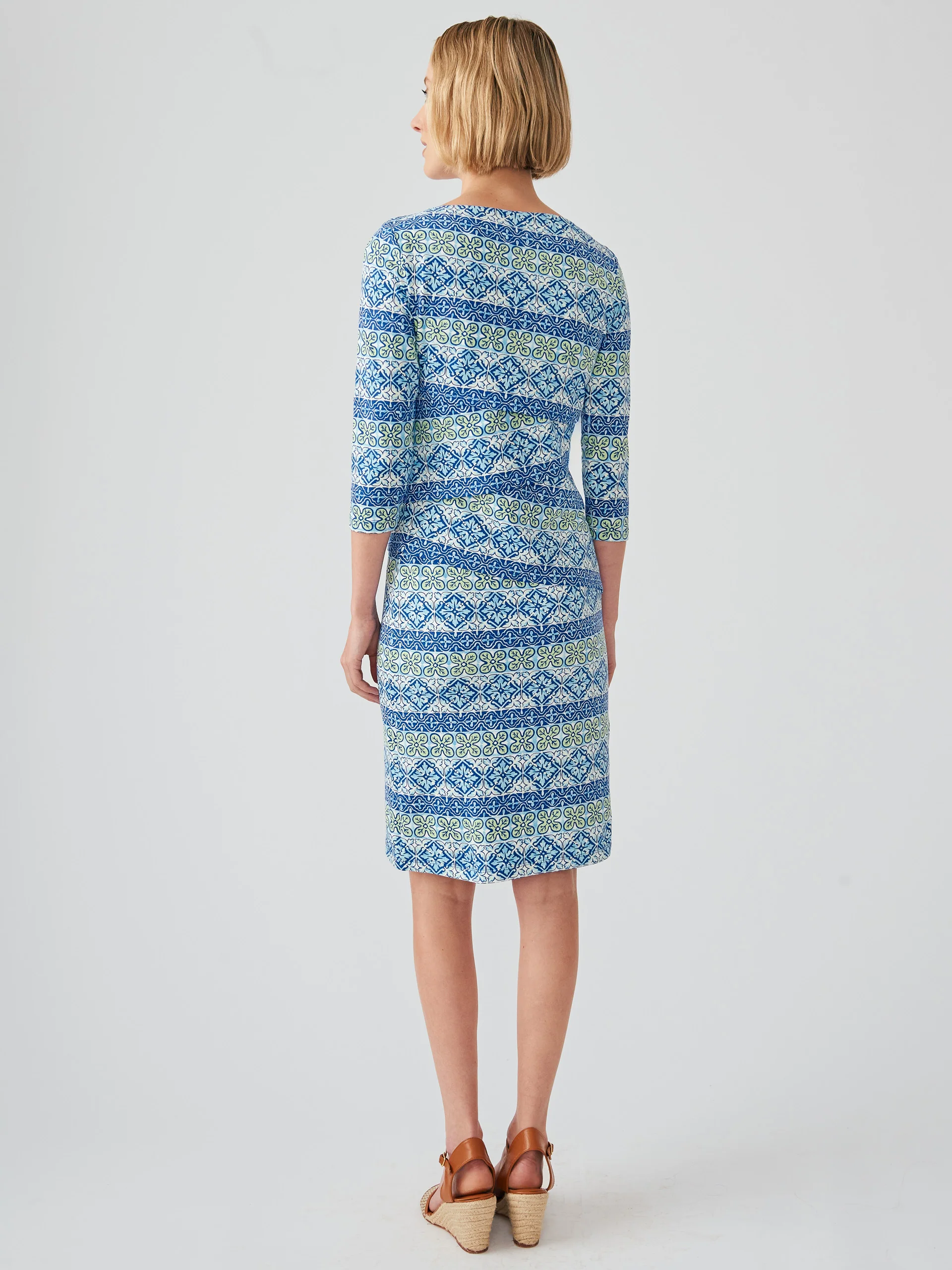 Nicola Dress in Garden Mosaic Stripes - Image 4