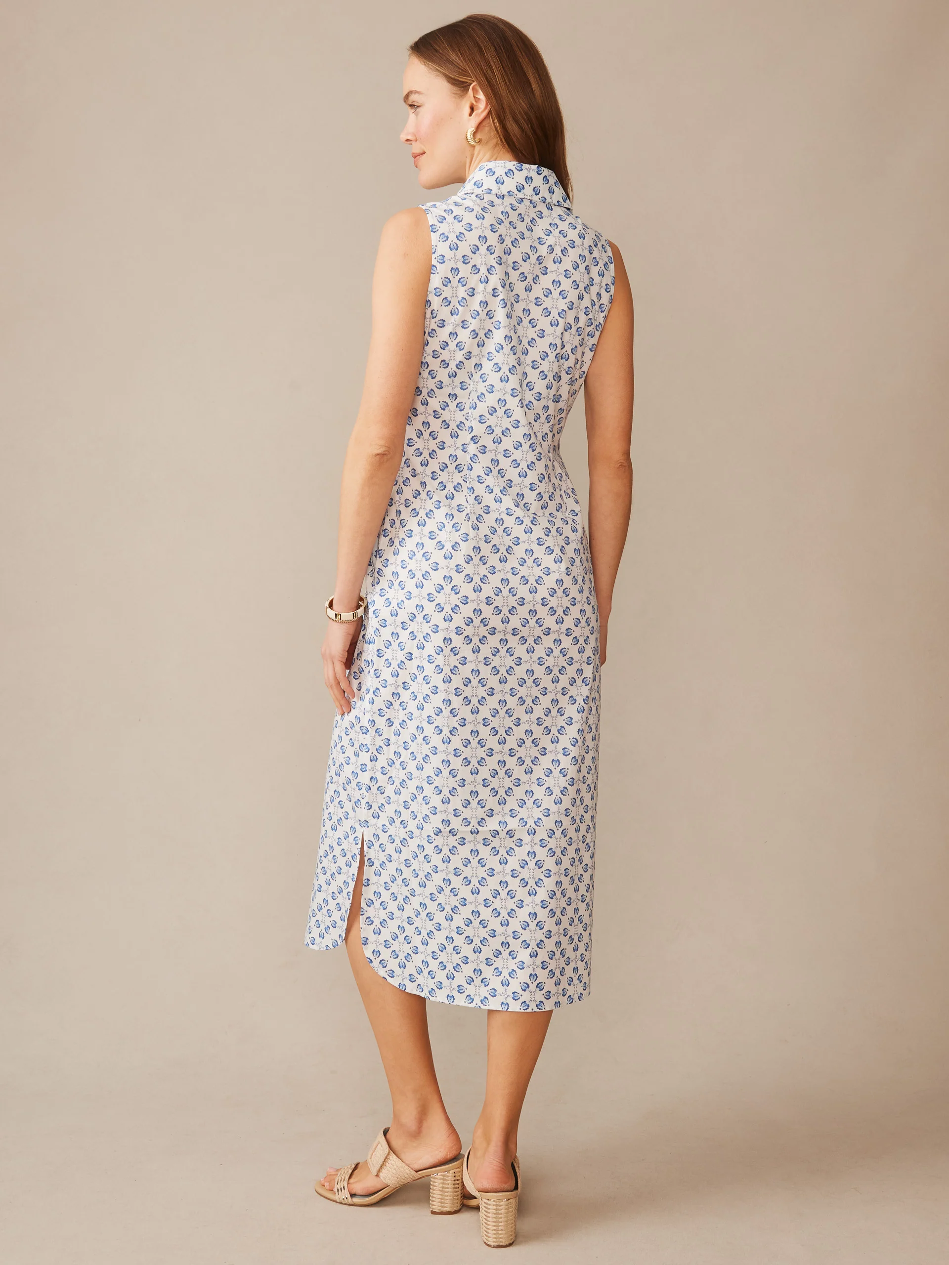 Orla Sleeveless Dress in Mythic Floral Geo - Image 4