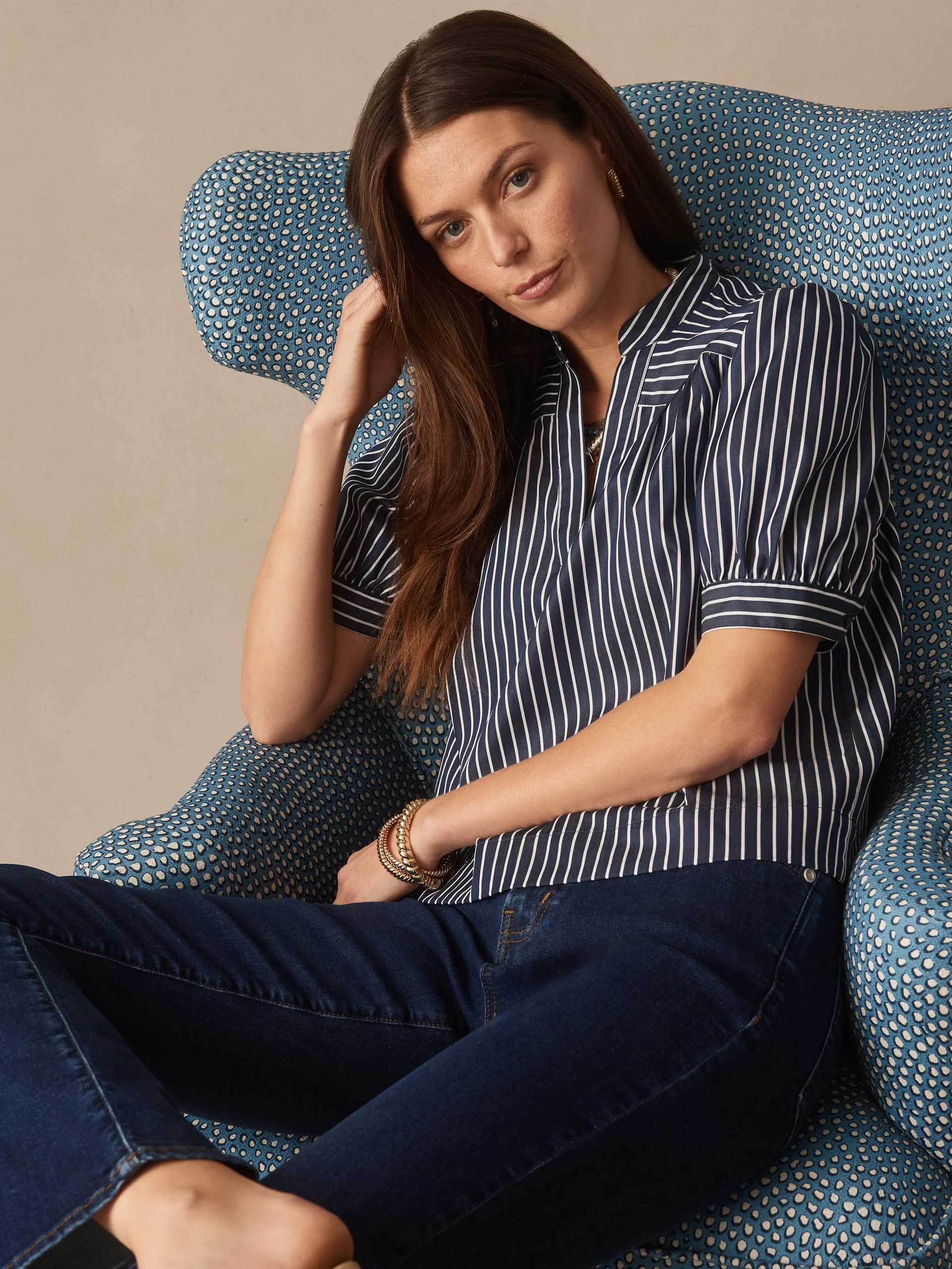 Turner Blouse in Stripe - Image 3