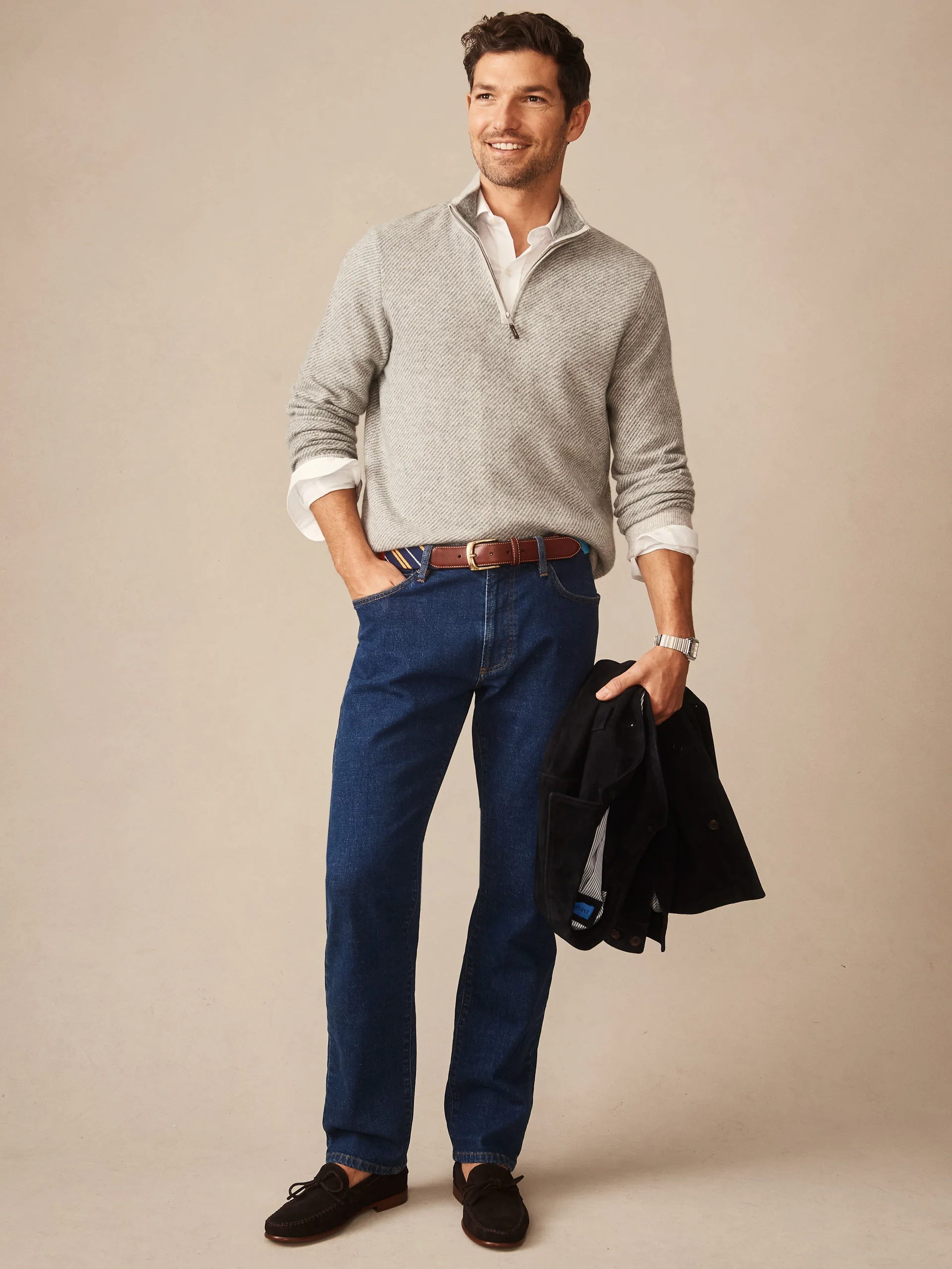 Twain Cashmere 1/4 Zip in Jacquard - Image 3