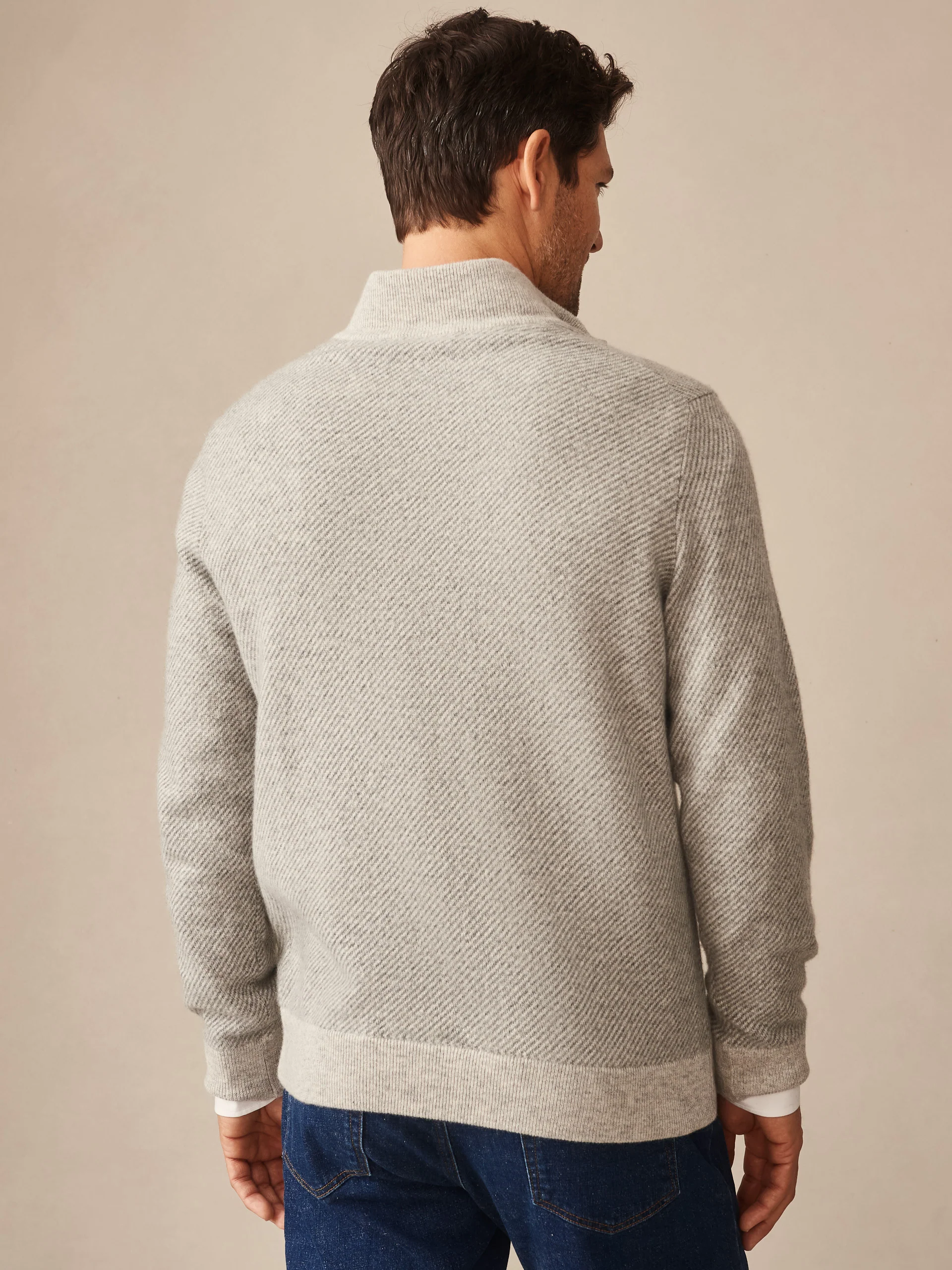 Twain Cashmere 1/4 Zip in Jacquard - Image 4