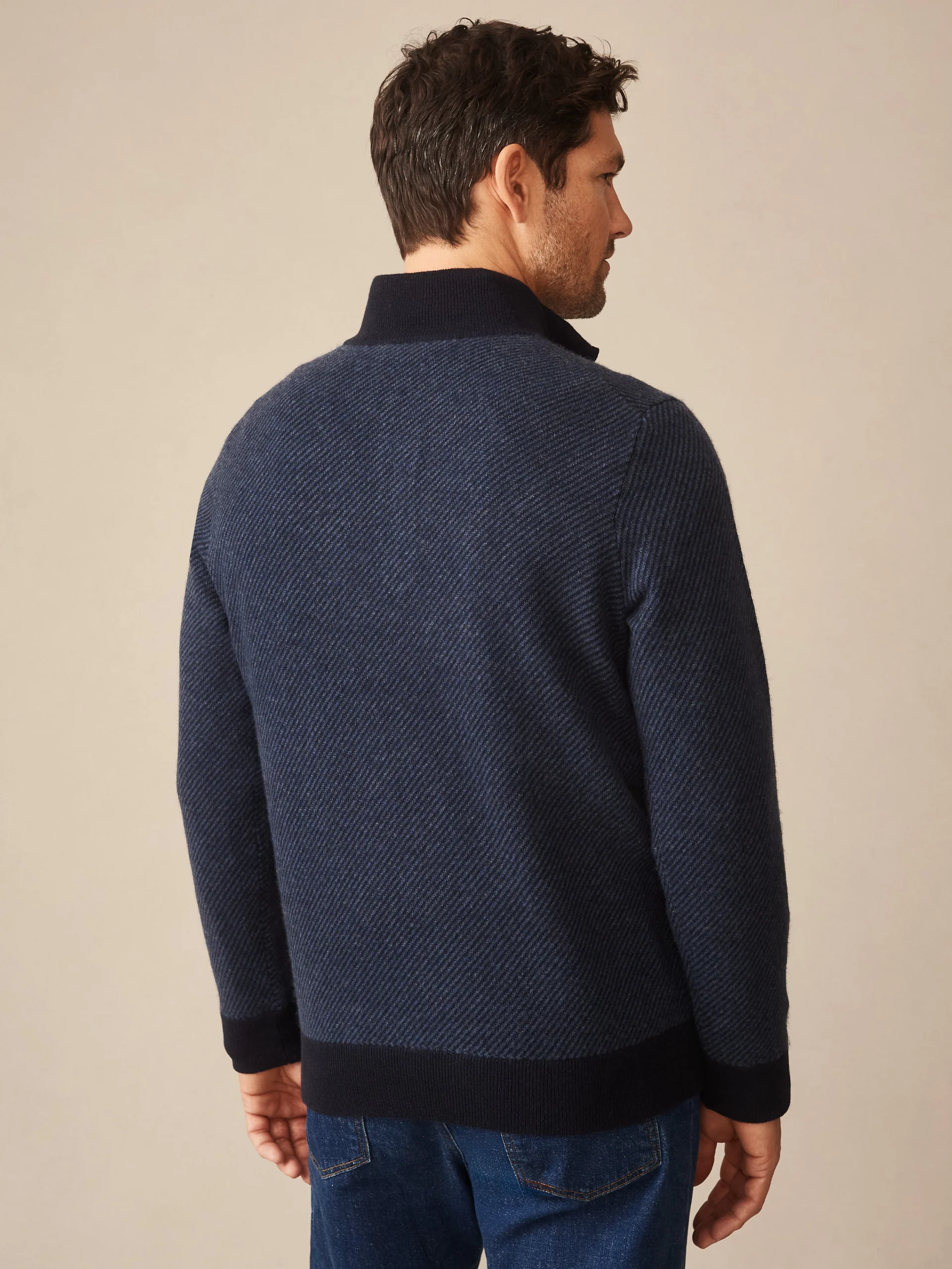 Twain Cashmere 1/4 Zip in Jacquard - Image 4