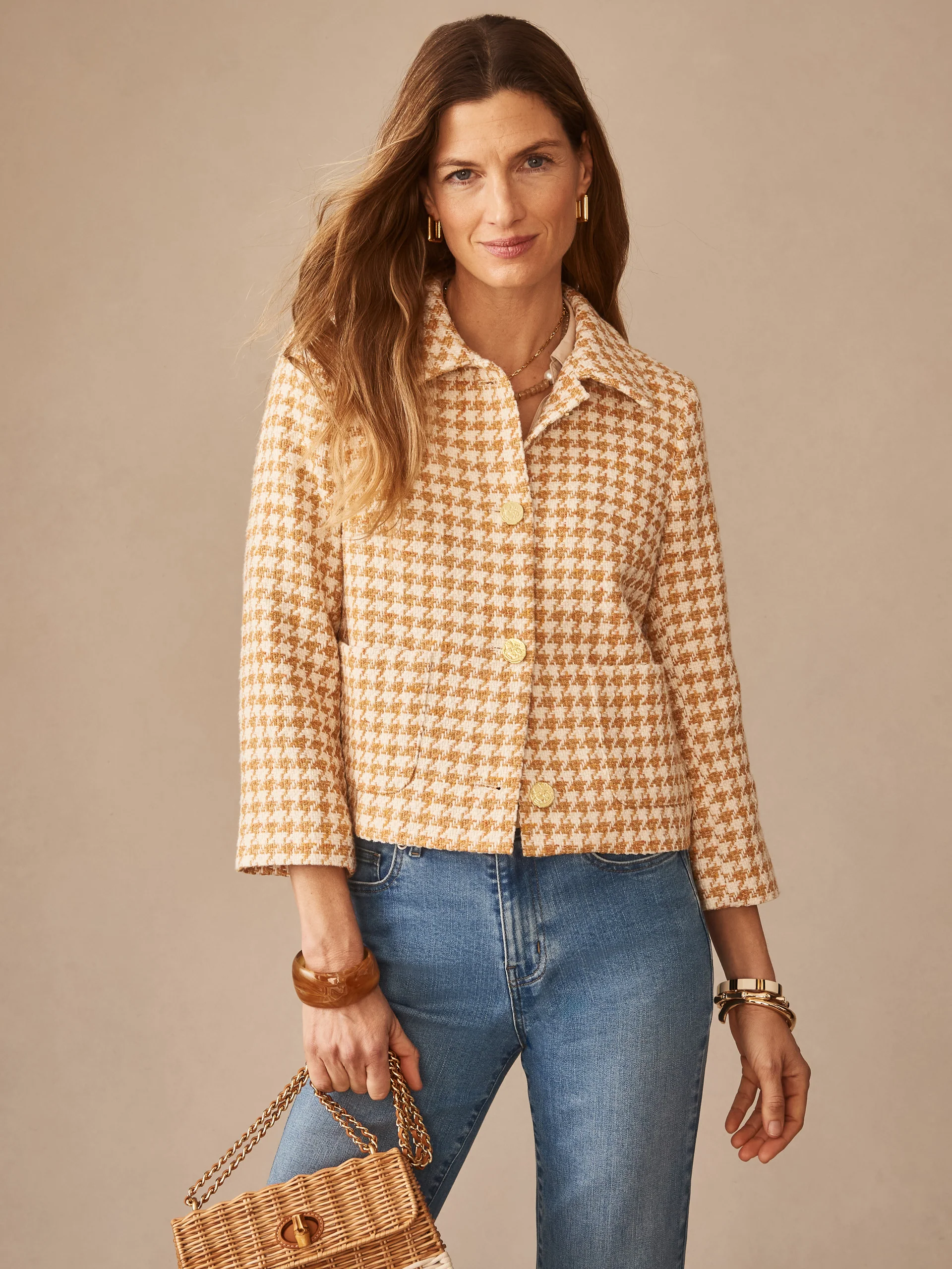Violette Tweed Jacket in Houndstooth - Image 3